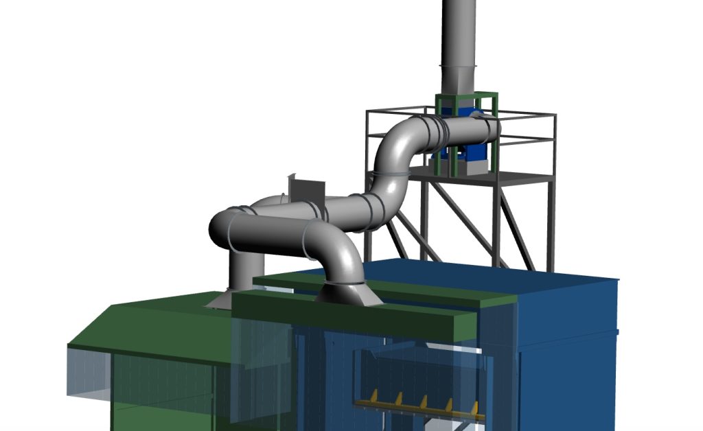 Progettazione 3D impianti di aspirazione per la riduzione del rischio chimico da emissioni