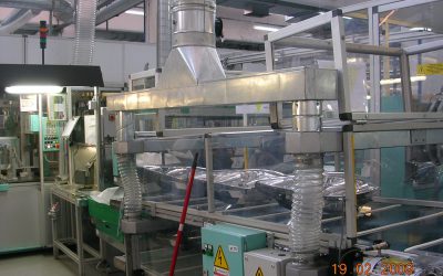 Impianti aspirazione vapori dei mastici di sigillatura su linee produzione